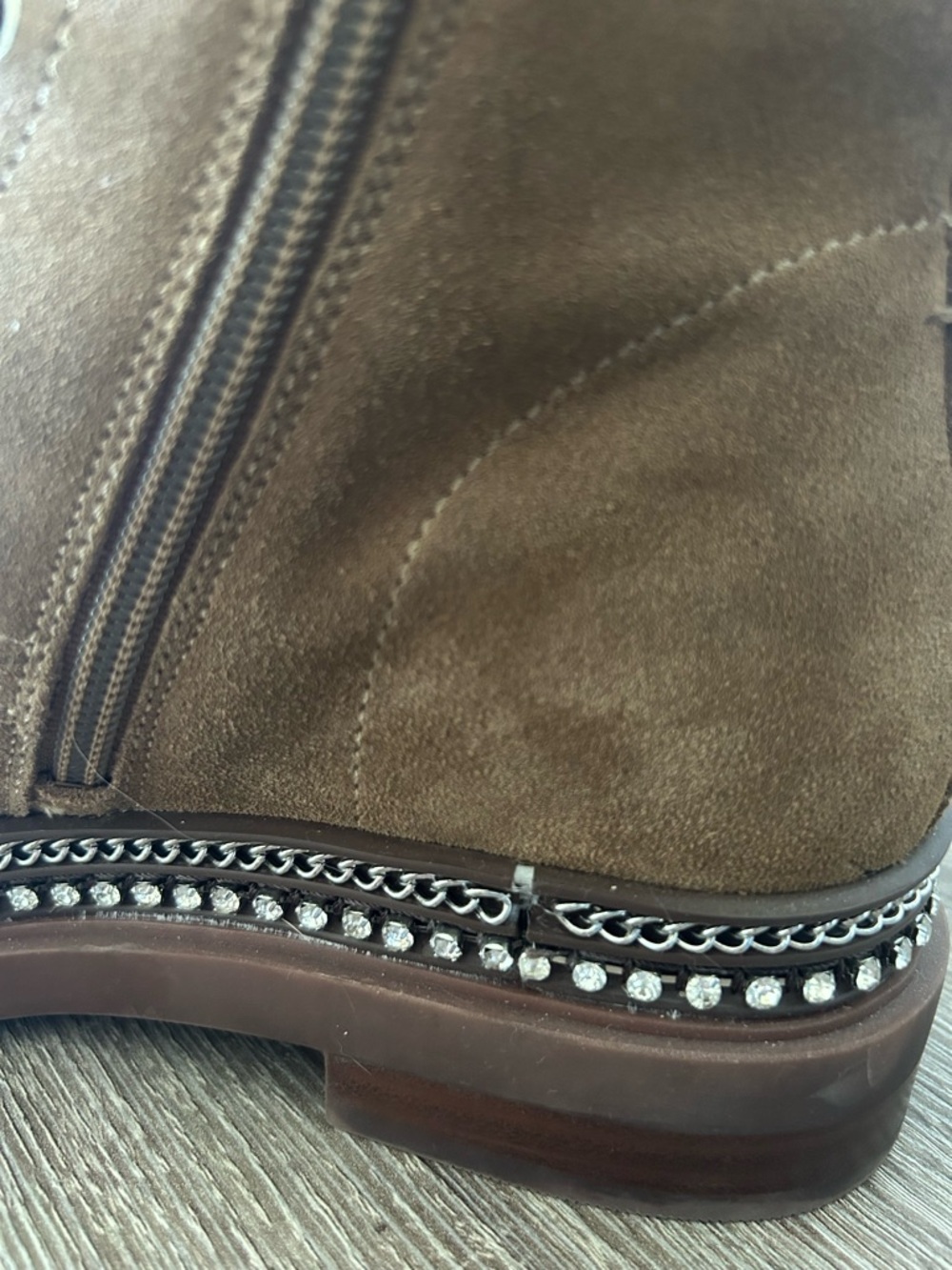 Vince Camuto Branda Studded Suede Lace Up Moto Combat Booties - Picture 5 of 7